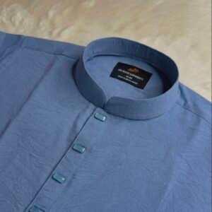 Slate Blue Modern Panjabi for Men's by SH Premium