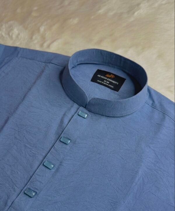 Slate Blue Modern Panjabi for Men's by SH Premium
