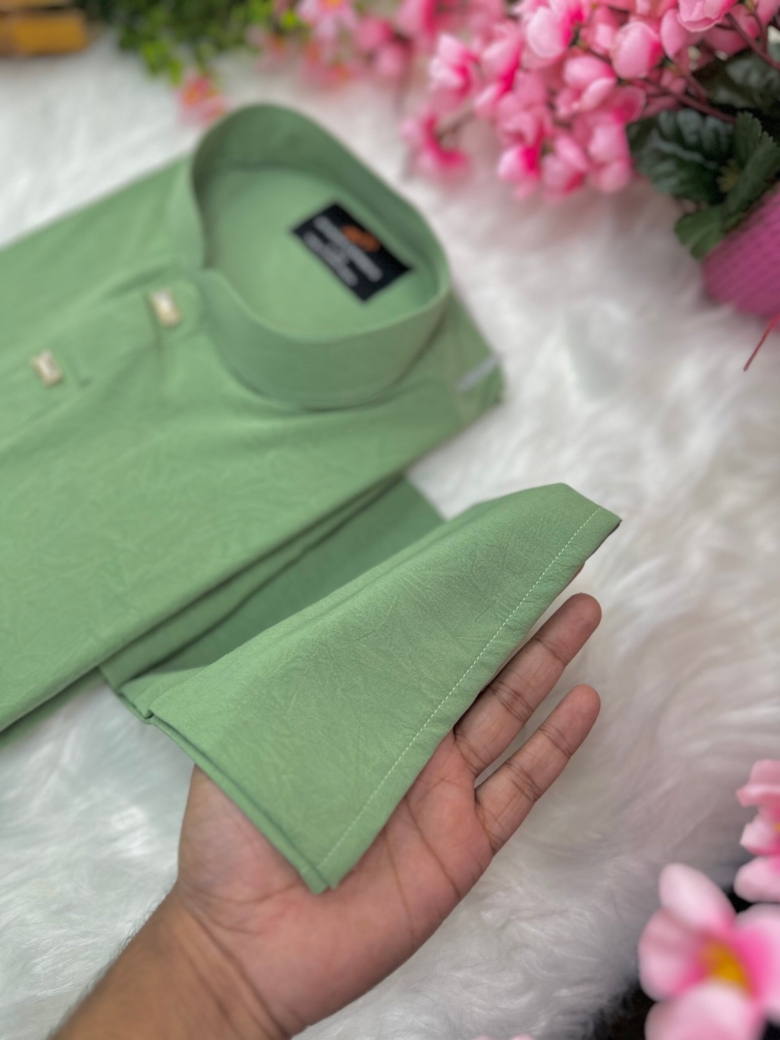 Olive Mint Breeze Panjabi by Sh Premium