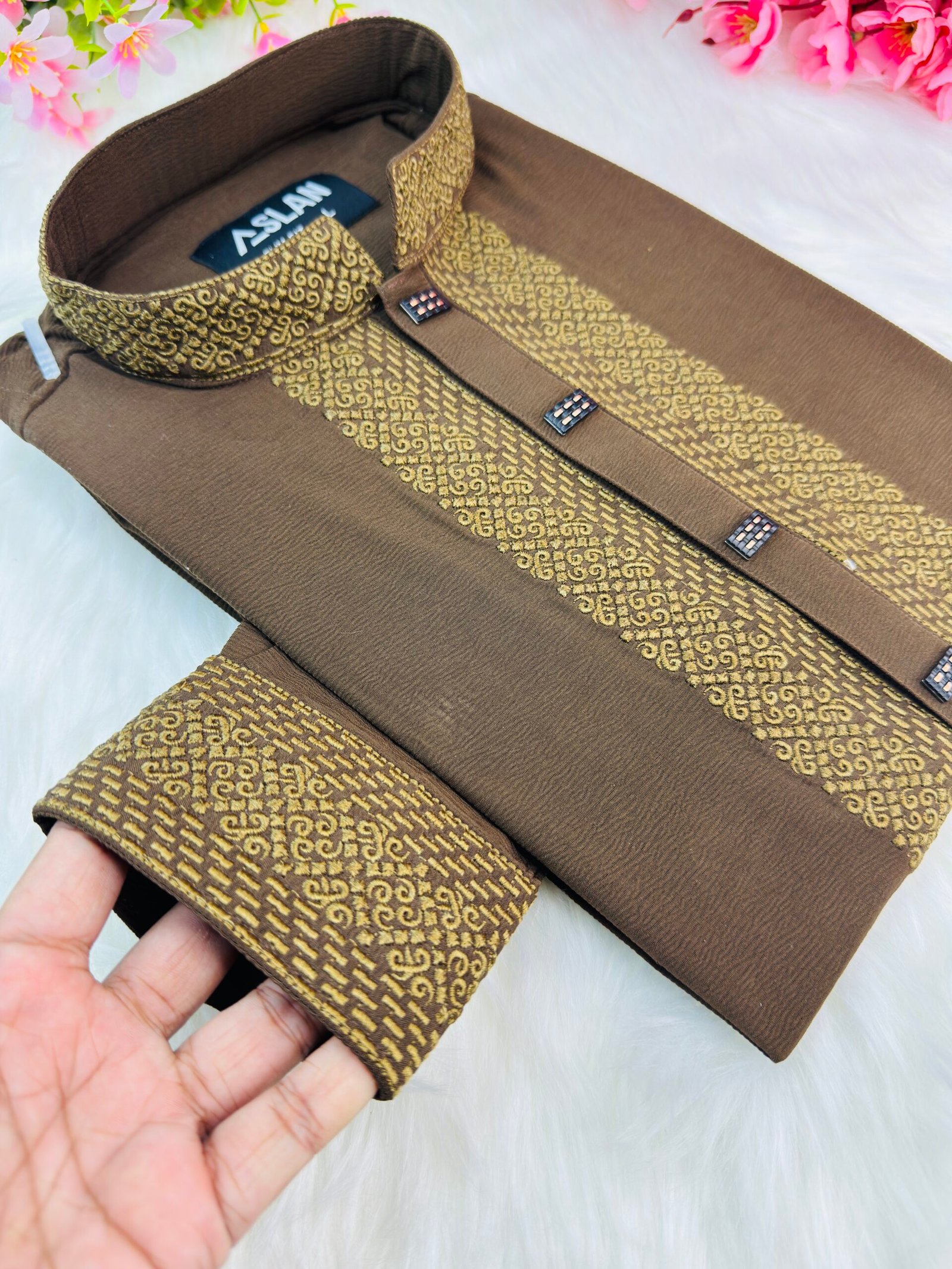 Toffee Bronze Luxury Panjabi By Sh Premium